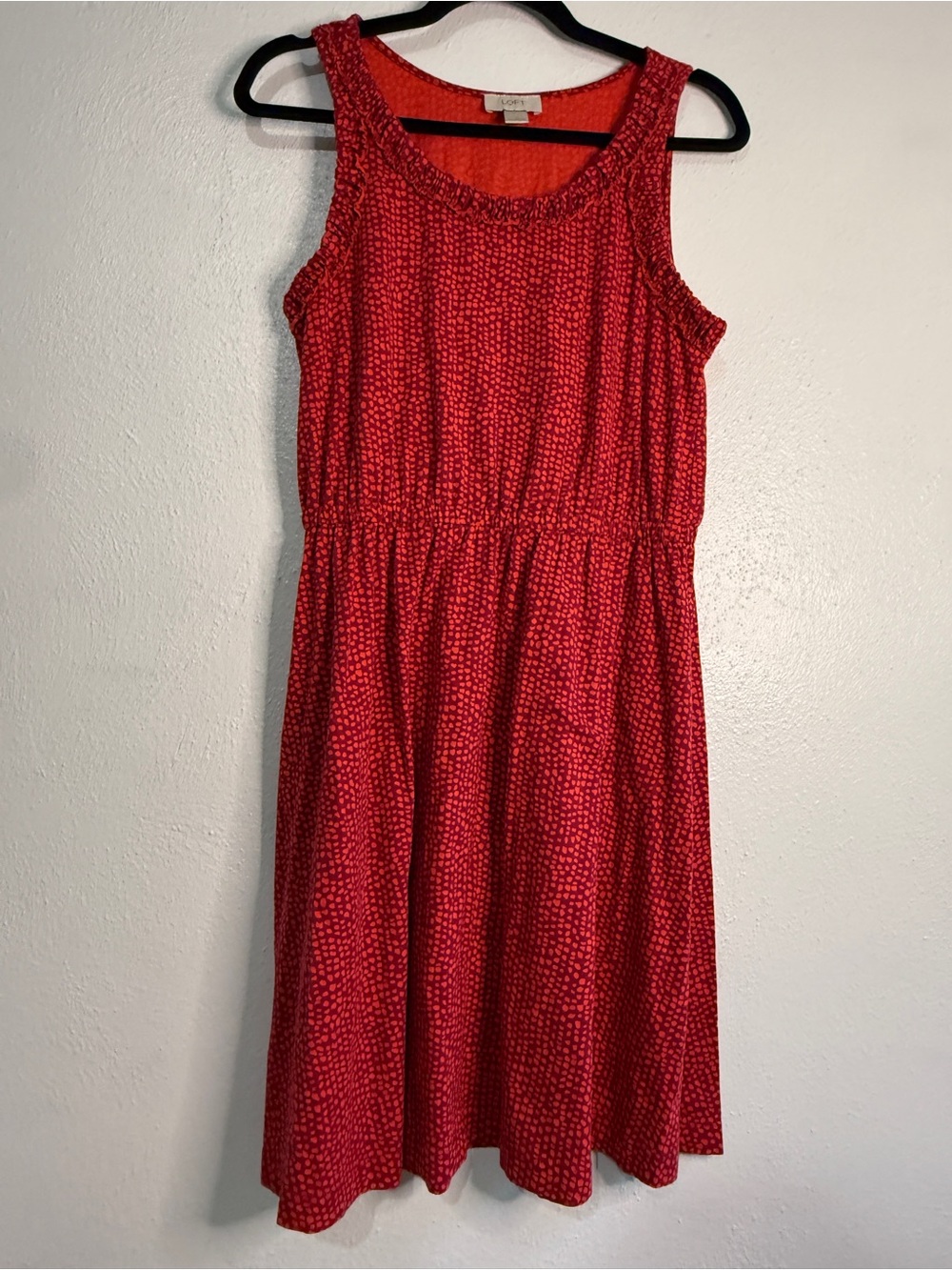 LOFT Vibrant Orange/Red Sleeveless Casual Dress. Sz M.